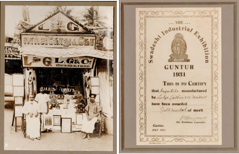 Laljee Godhoo founders and team in the early days of the company's establishment in 1894.